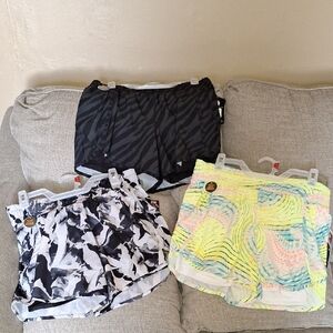 Avia Women's Athletic Shorts - Black Zebra, Black/White Abstract, Pastel Multi